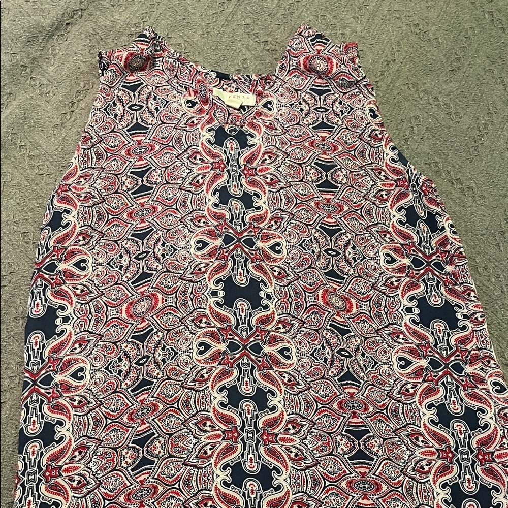 Kenar Red and Blue Patterned Blouse